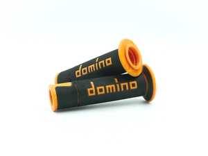 Domino Road & Race Black & Orange A450 Full Diamond Grips to fit Moto Guzzi Bike - Picture 1 of 1