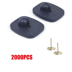 2000× Checkpoint Eas Retail Security Hard Tags w/Pins for Rf Anti-Theft Alarm