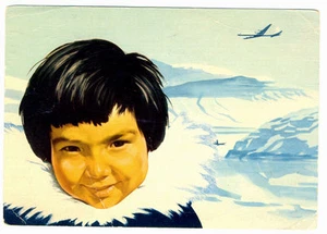 1959 SAS Scandinavian Airlines POLAR Route Advertising LOGO Postcard  - Picture 1 of 2