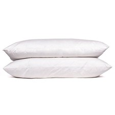 2 King Size Pillows Goose Down Feather Bed Set High Thread Count Cotton White