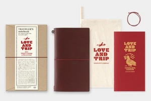 2025 Traveler's Company. Love and Trip Red Notebook Regular Size Japan Limited - Picture 1 of 5