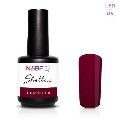 N&BF Shellac LED + UV Gel Nagellack kratzfest & splitterfest | Bourdeaux - Bild 1 von 4