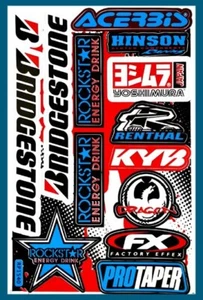 Brigdstone Sticker Graphics Decal Sheet For Motorcycle Car ATV MX Dirt Bike #B05 - Picture 1 of 6