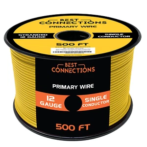 12 Gauge Car Audio Primary Wire (500ft–Yellow)– Remote, Power/Ground Electrical - Picture 1 of 12