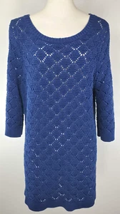 Suéter Lands End - Talla 1X (16W - 18W) - Azul - 100% Algodón - Imagen 1 de 15