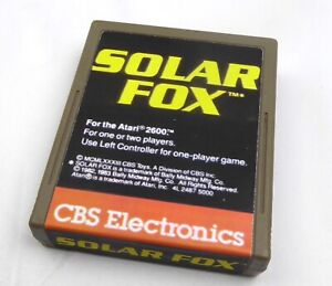 Jeu Atari 2600 -- SOLAR FOX (CBS) -- étiquette imprimée/réimprimée -- VCS