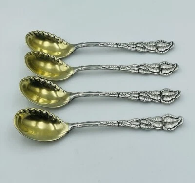 Tiffany & Co Ailanthus Antique Set Of 4 Sterling Silver Sorbet Spoons 6" - Image 1 of 4