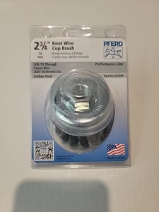 PFERD  2 3/4" CARBON STREL KNOT WIRE CUP BRUSH 5/8" ARBOR # 83330P (NEW) - Picture 1 of 5