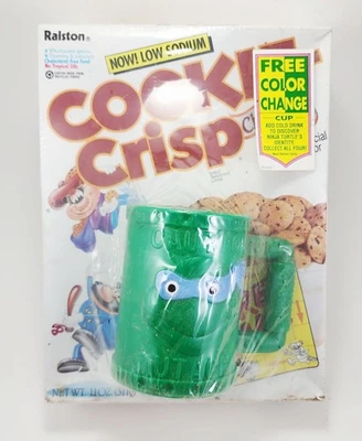 Caja de cereales crujientes galletas 1991 vintage con taza TMNT Mutagen ¡Nueva sellada años 90! Foto 1 de 4