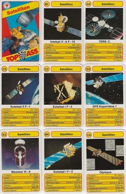 Quartett, 32 Spielkarten, Satelliten aus aller Welt - Bild 1 von 2