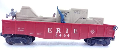 Lionel Trains Postwar 3444 Erie Operating Gondola Tested Working C-7 EX - Image 1 of 4