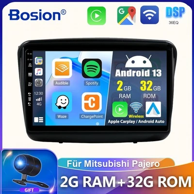 Android13 Autoradio Für Mitsubishi Pajero Sport L200 Triton GPS Navi CarPlay 32G - Bild 1 von 4