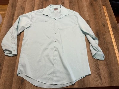 Van Heusen Shirt, Men's XL, 17-17.5, 32/33, Green, Button Up, Short Sleeve - Image 1 of 4