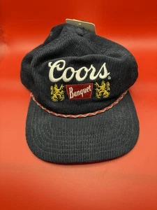 Cappello berretto Coors Banquet blu navy velluto a coste snapback stile retrò vintage nuovo - Foto 1 di 4