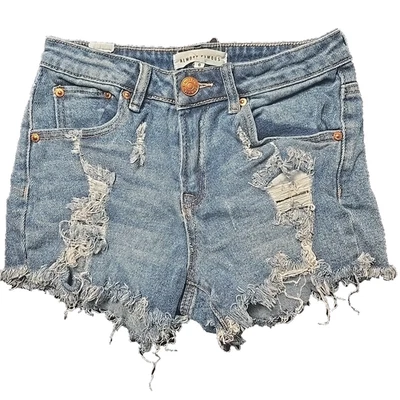 Почти знаменитые разрушенные джинсовые разорванные шорты размер 0 - Изображение 1 из 4