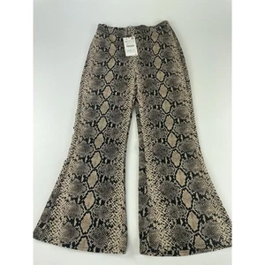 Pantalón Zara Estampado Serpiente Pierna Ancha XS Extra Pequeño Nuevo Con Etiquetas Poliéster - Imagen 1 de 11