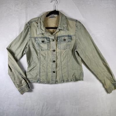 Chaqueta de mezclilla Newport News Jeanology de colección para mujer talla 12 lavado claro Jean Trucker Foto 1 de 4