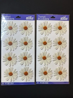 Sticko 3D Daisy Stickers Bundle of 2 Packs (16 Total) – Glitter Flower Embell - Image 1 of 2