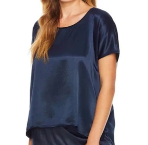 PJ Harlow Roxxy Pyjama-Oberteil aus Satin in Marine Gr. XS neu mit Etikett - Bild 1 von 6