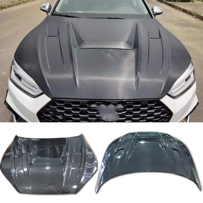 Cubierta de capó ventilada de fibra de carbono real para Audi A5 S5 RS5 2017-2024  Foto 1 de 4