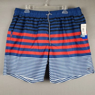 Caribbean Joe мужчин XXL плавки синий красный полосы морской пляж UPF 50 + новый с Ярлыками - Изображение 1 из 4
