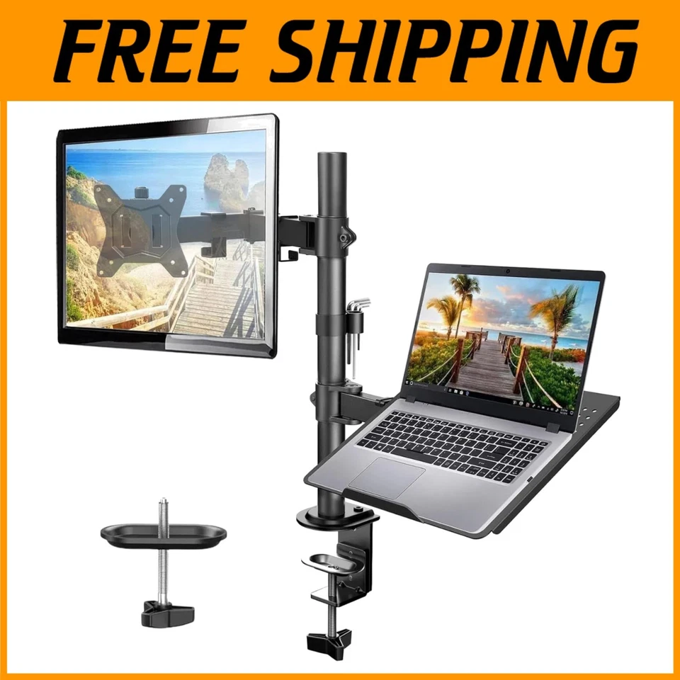 Adjustable Desk Mount for 32" Monitor & 17" Laptop - Image 1 of 4