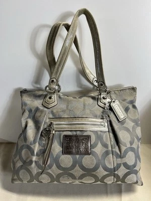 BOLSO DE MANO COACH POPPY GLAM SIGNATURE 16386 BOLSO DE HOMBRO MONEDERO CARTERA Foto 1 de 4
