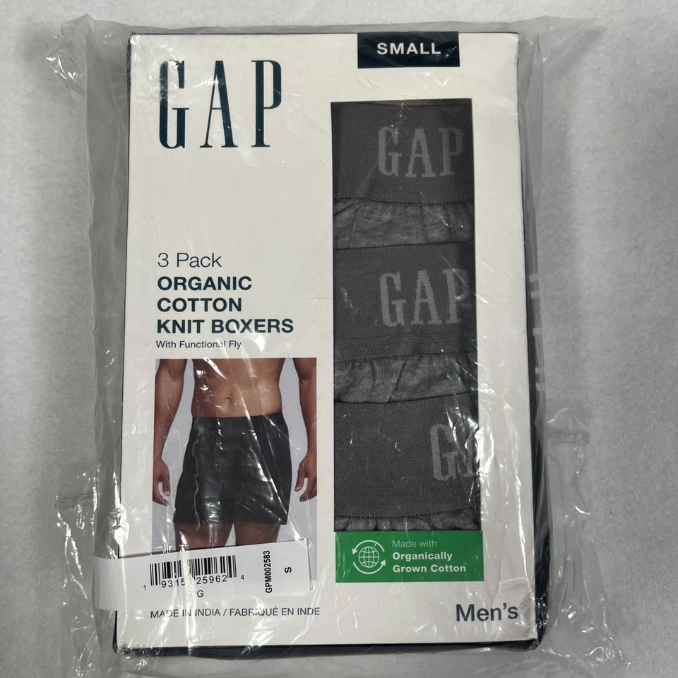 Gap Men's Small Boxers organic knit 3 pack grey