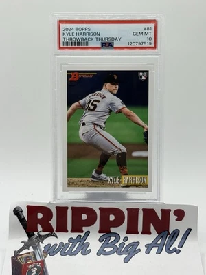 2024 Topps Kyle Harrison RC Throwback Thursday 1993 Bowman SP #81 novato PSA 10 Foto 1 de 2