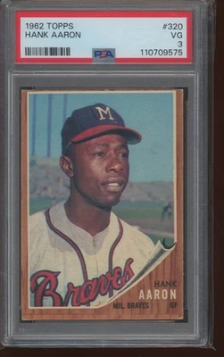 1962 Topps de béisbol Hank Aaron Braves #320 PSA 3 Foto 1 de 2