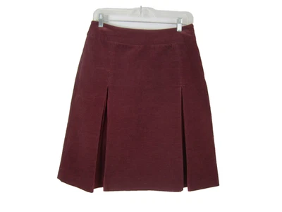 Falda plisada Ulla Johnson para mujer 6 borgoña púrpura acanalada fina algodón pana Foto 1 de 4