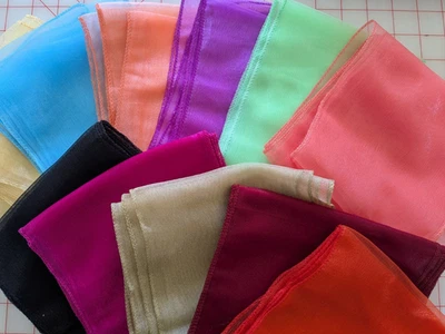 LOT of 11 Women's Sheer Neck Scarves/Wrap/Sash 6" x 100" Polyester Solid Colors - Image 1 of 4