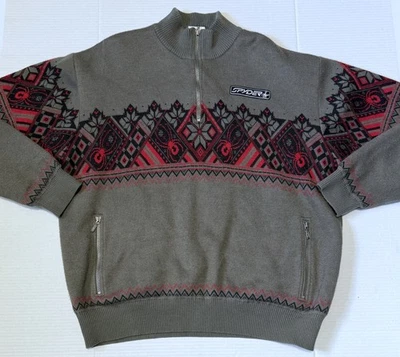 SPYDER - Suéter forrado de mezcla de lana pesada con cremallera 1/2 para hombre - Talla X-grande Foto 1 de 4