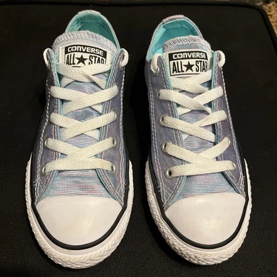Zapatillas deportivas Converse All Star jóvenes niños niñas/niños plateadas/rosa/verde azulado talla 1 Foto 1 de 4