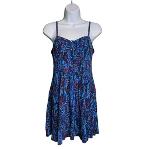 Express Women's Modern Art Print Sundress Size S Beachy Flirty Coquette Breezy - Picture 1 of 13