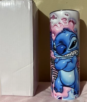 Disney Stitch 20 oz. Vaso de acero inoxidable “Tocame y te morderé” Nuevo Foto 1 de 3