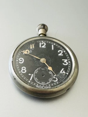 Vintage Rare Air Military Unbranded 15 J Black Chrome GWO Swiss Pocket Watch-TLC - Image 1 of 4