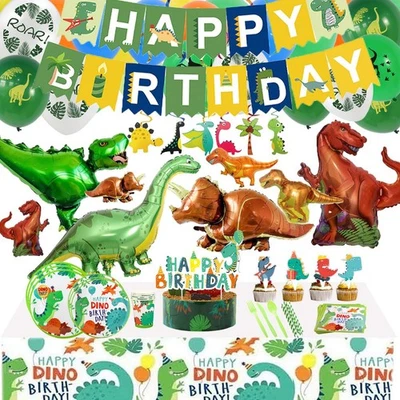 Kits de decoración de fiesta de cumpleaños de dinosaurios 231 piezas para niños (20 unidades) fiesta sup... Foto 1 de 4