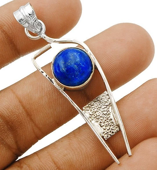 Colgante de plata de ley 925 natural de dos tonos lapislázuli Afganistán  Foto 1 de 1