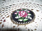 Cameo Pin Pink Roses Vintage