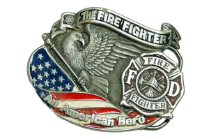 Gap Fire Fighter American Hero men's belt buckle 1994 pewter - Picture 1 of 6