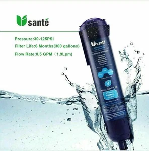 1 Pack Sante Model 3 Refrigerator Replacement Water Filter Fits Kenmore 46-9020 - Picture 1 of 5