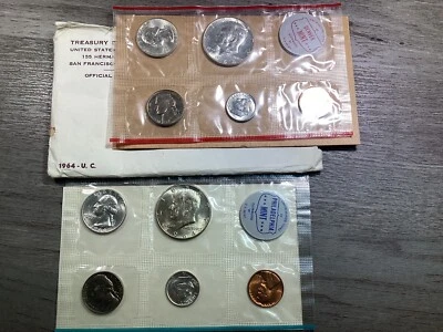 1964 PD US Mint Uncirculated Silver Set in Original Packaging 020624 30dk - Image 1 of 4