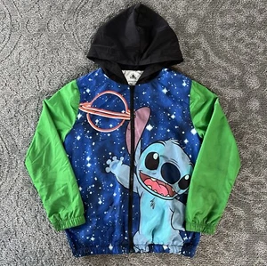 Stitch Space Disney Zip Rain Jacket Graphic Print Youth Large See Photos - Picture 1 of 6