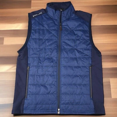 Chaleco de Golf RLX Ralph Lauren Para Hombres Mediano Acolchado Cremallera Completa Mezcla de Lana NUEVO $228 Foto 1 de 4