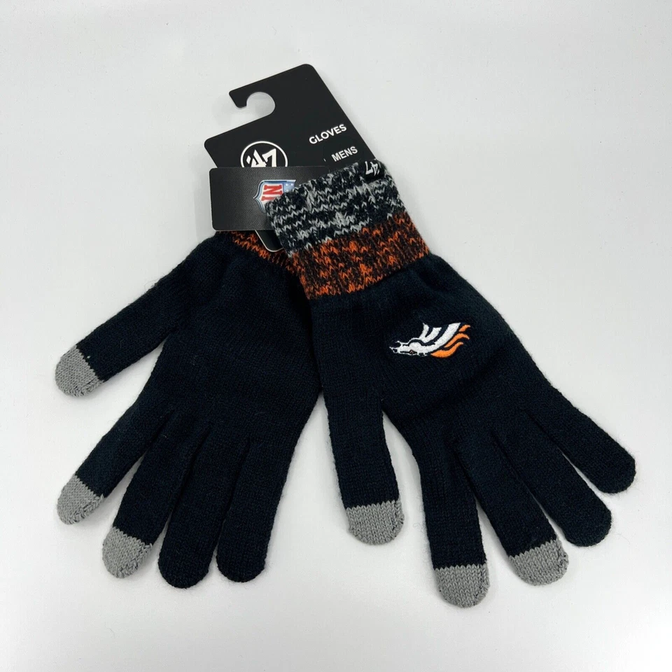 Guantes de Invierno Denver Broncos Para Hombres '47 Marca Azul Tejido NFL Fútbol Preppy Nuevos Foto 1 de 4