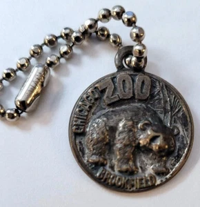 Vintage Chicago Brookfield Zoo Bear Keychain Bates & Klinke Attleboro, MA - Picture 1 of 3