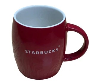 Starbucks 2011 Red Barrel Ceramic 14 oz. Coffee Tea Mug Name Horizontal Etched - Picture 1 of 12