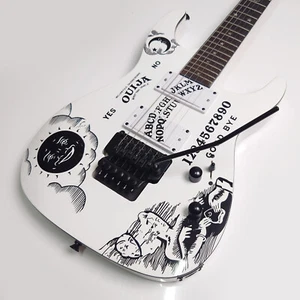 Ouija Electric Guitar White 2H Pickups Black Hardware Maple Neck FR Bridge - Picture 1 of 8