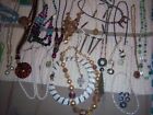 LOT OF ESTATE SALE JEWELRY, 28 NECKLACES / CHAINS, 30 BRACELETS, 4 RING + more